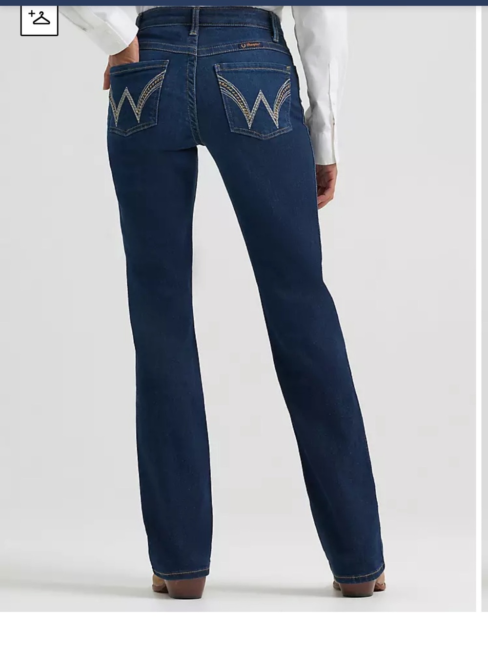 LN Wrangler Ultimate Riding Jeans Q-Baby Mid-rise Bootcut Dark Blue - Sz 5/6 32”